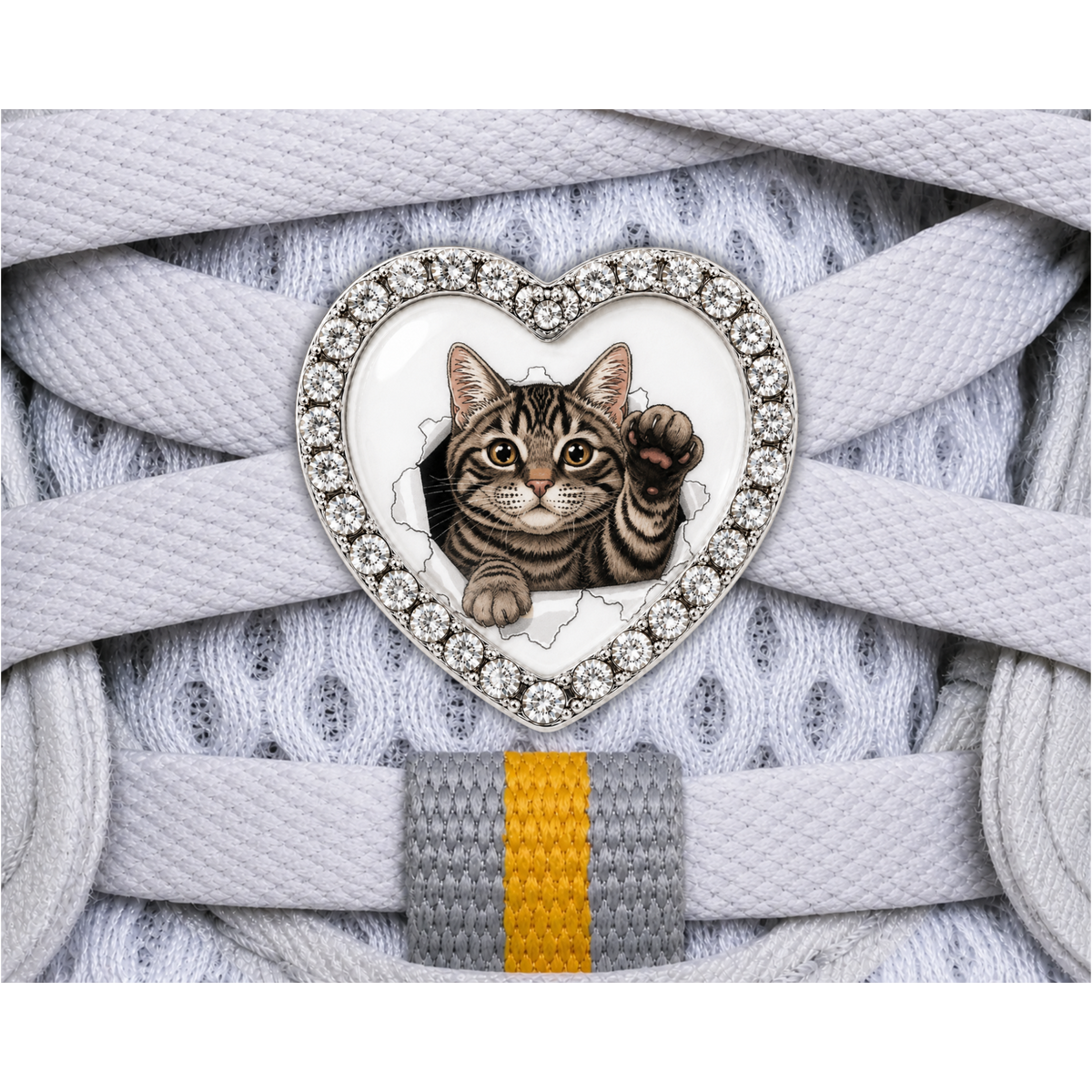 Tabby Cat Burst Sneaker Charm