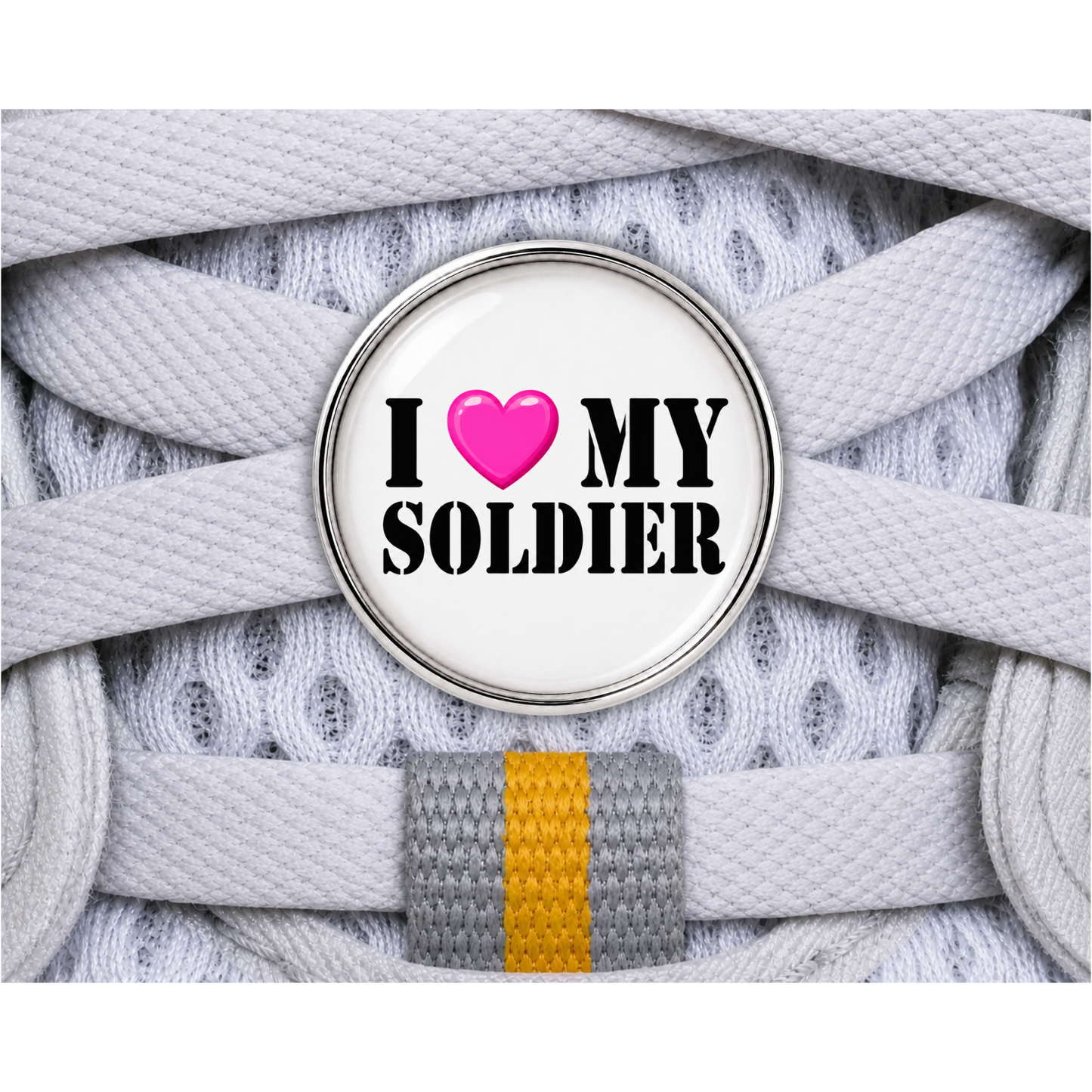 I Love My Soldier Sneaker Charm