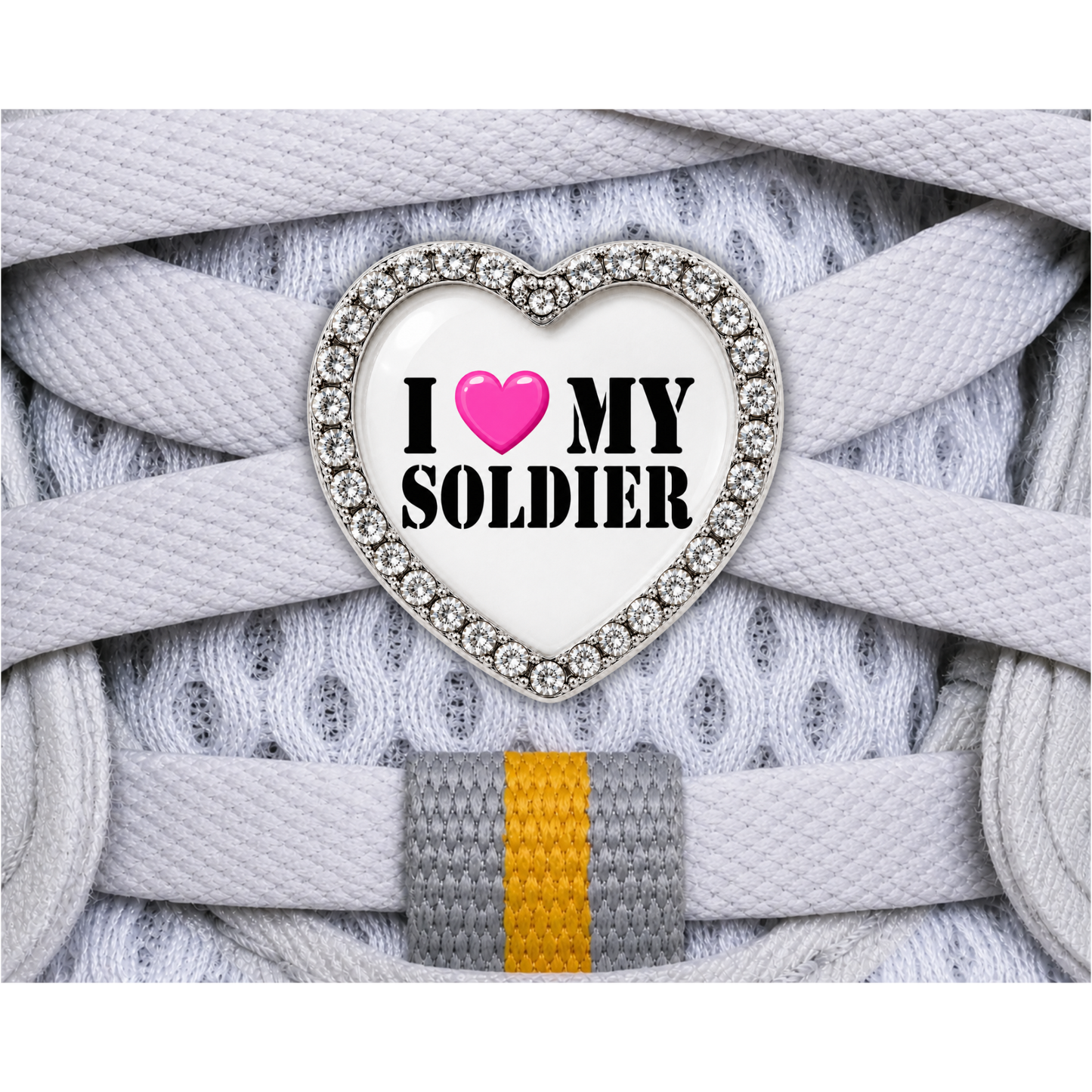 I Love My Soldier Sneaker Charm