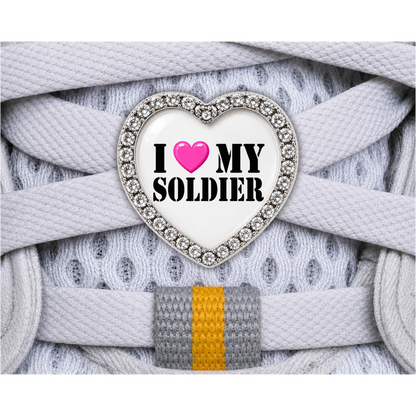 I Love My Soldier Sneaker Charm