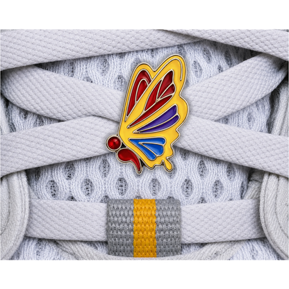 Semi-Colon Butterfly Shoe Charm - Tennessee Sunshine Yellow