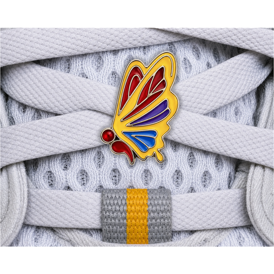 Semi-Colon Butterfly Shoe Charm - Tennessee Sunshine Yellow