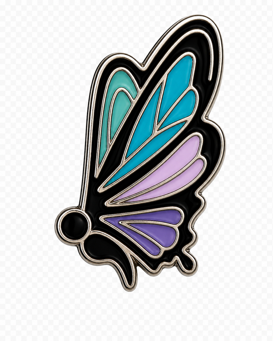 Semi-Colon Butterfly Shoe Charm - in cool toned pastels