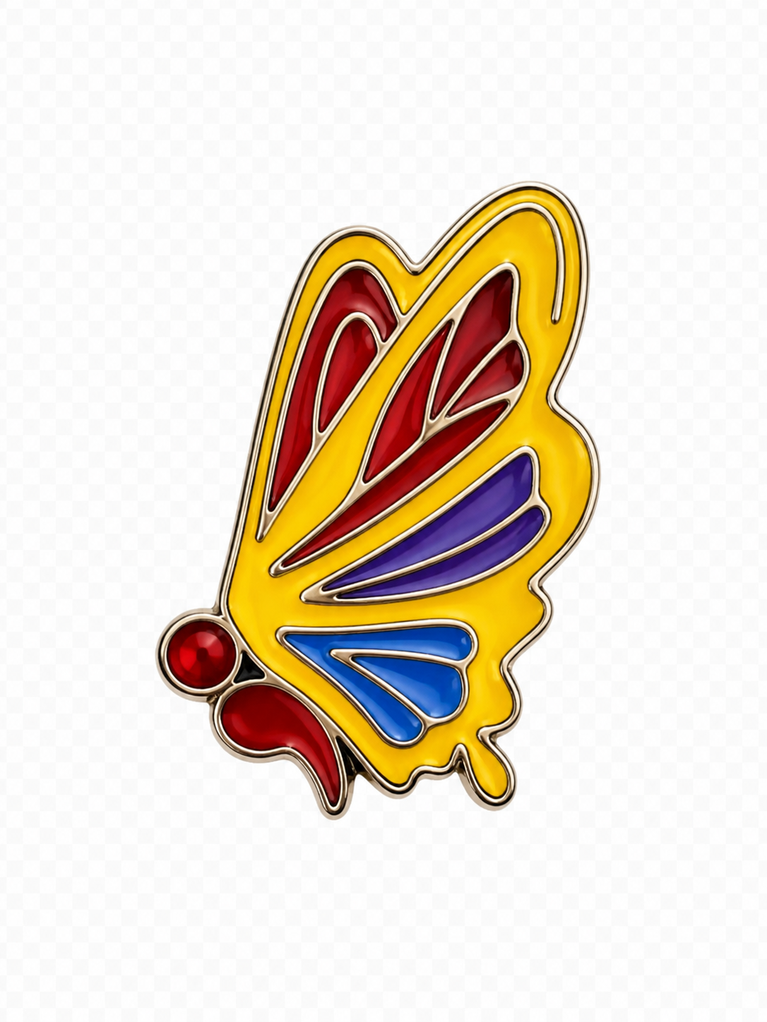 Semi-Colon Butterfly Shoe Charm - Tennessee Sunshine Yellow