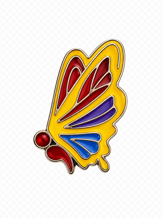 Semi-Colon Butterfly Shoe Charm - Tennessee Sunshine Yellow