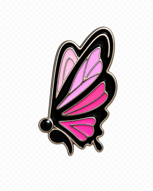 Semi-Colon Butterfly Shoe Charm - Pink palette