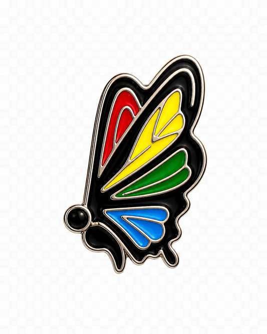 Semi-Colon Butterfly Shoe Charm - Rainbow Palette