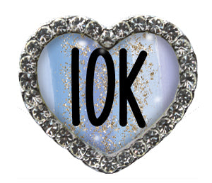 10K Blue Sparkle Heart