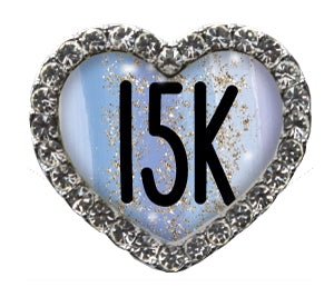 15K Blue Sparkle Heart