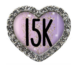 15K Purple Sparkle Heart