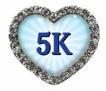 5K Blue Sunburst Heart