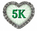 5K Green Sunburst Heart