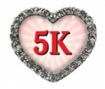 5K Red Sunburst Heart