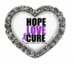 Purple Hope Love Cure Heart