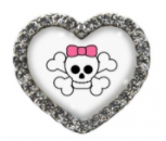 Skull with Bow Heart