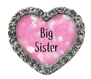 Big Sister Pink Sparkle Heart