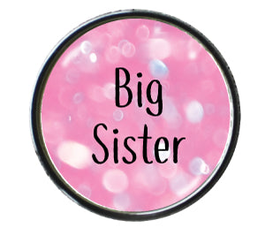 Big Sister Pink Sparkle Circle