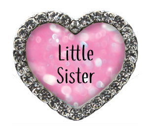 Little Sister Pink Sparkle Heart